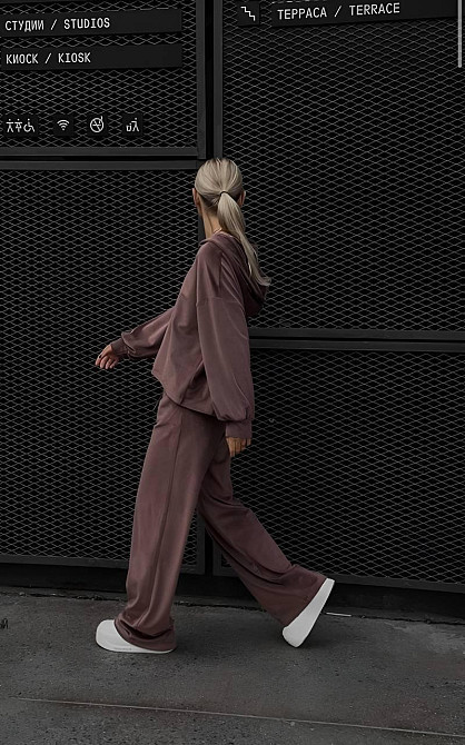 Женский прогулочный костюм двойка: кофта и штаны из плюшевого велюра Мокко, 46/48 Одесса - изображение 4