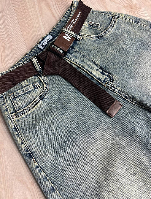 Шорти жіночі джинсові Liana 447 бермуди висока посадка стрейч з ременем блакитні, блакитний, 28, 28, 79 см, 112 см Київ - фото 12