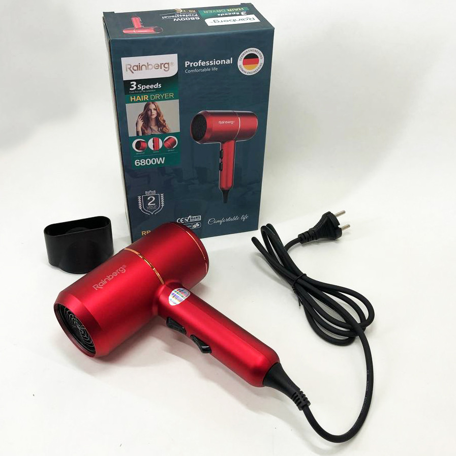 Фен звичайний для укладання волосся Rainberg, Фен з режимом іонізації, Фени для сушіння волосся XY-36 Івано-Франківськ - фото 10