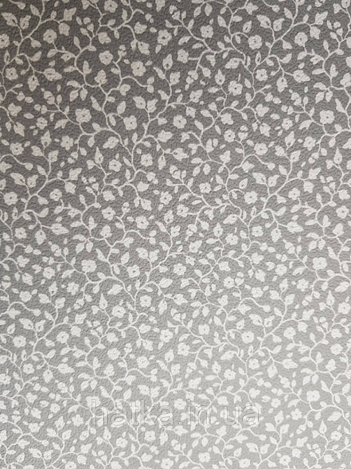 Шпалери вінілові на флізелін Petite Fleur 4 Rasch Texti 288673 на сірому тлі білі квіти гілочки Київ - фото 1