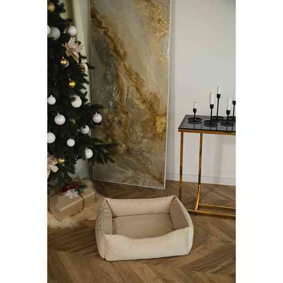 Лежанка для хатніх тварин собак і кішок велюр Incor Бежевий XL (90/80/20) Київ