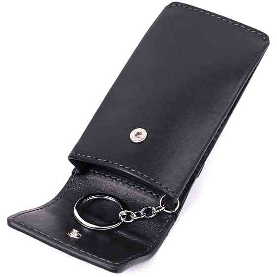 Ключница футляр из натуральной кожи GRANDE PELLE 22568 Черный Киев