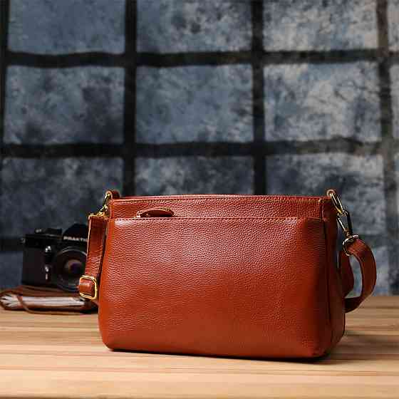 Жіноча сумка з натуральної шкіри з формостійким дном Vintage 22983 Коричневий Київ