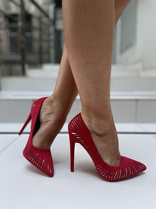 Seastar Туфлі жіночі SEASTAR червоні еко-замша каблук 11см 36р.37р.39р. (1921) Коломыя - изображение 7