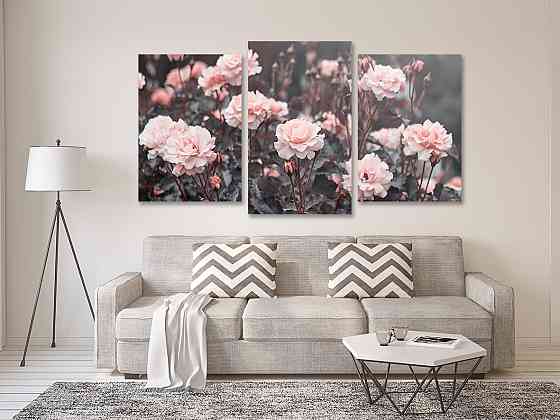 Модульная картина в гостиную / спальню Троянди рожеві Art-611_3 100x150 см Киев