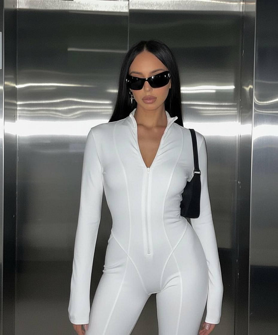 Комбінезон жіночий із моделювальними швами мікродайвінг Білий, 42/44 Одеса - фото 1