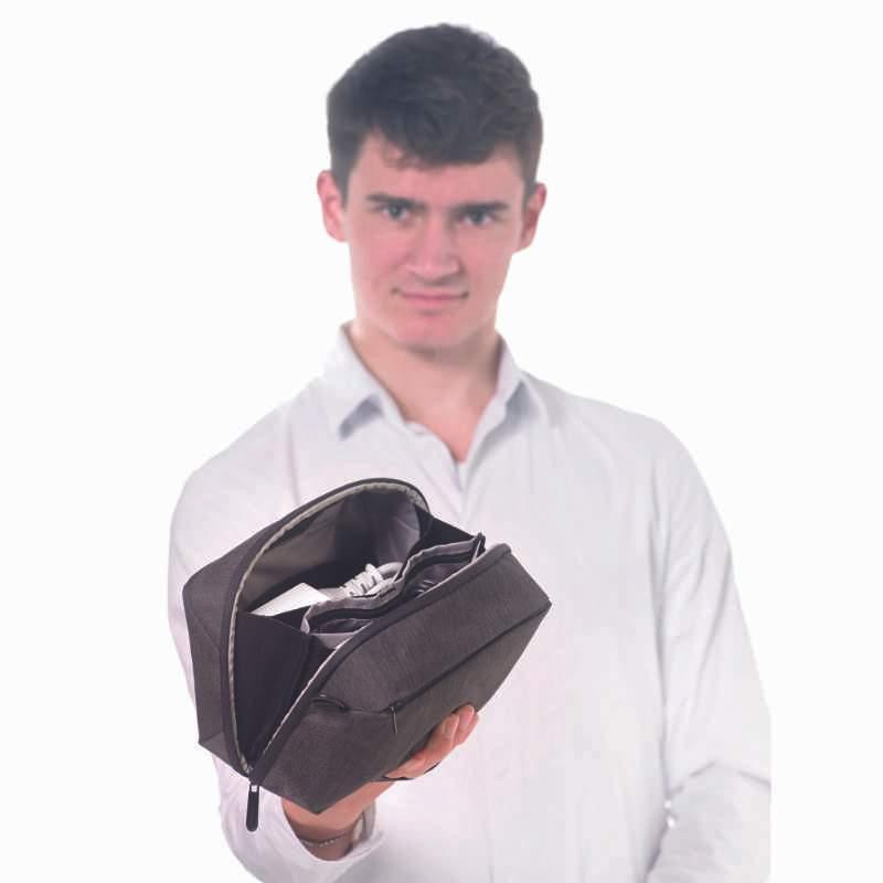 Органайзер для кабелей Troika Toplader с 2 отделениями на молнии Серый. Киев - изображение 5