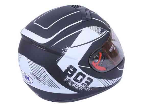 Шолом мотоциклетний інтеграл MD-803 (чорний з білим матовим, size L) Мукачево