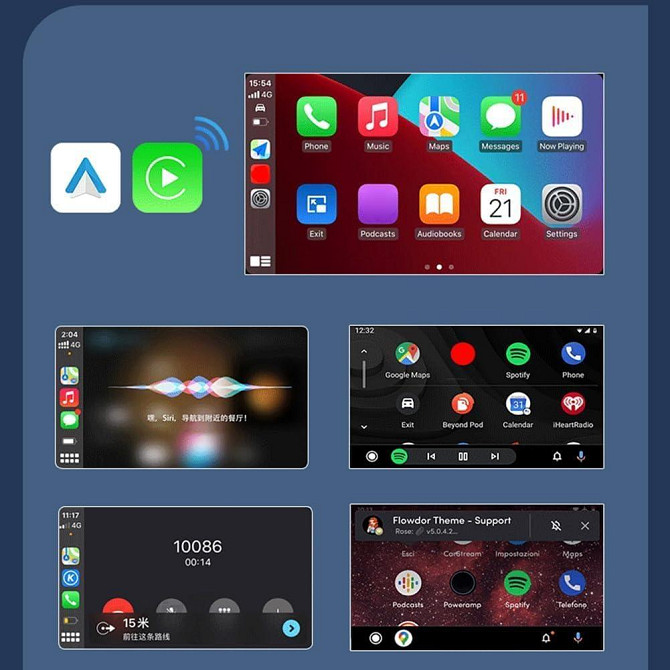 CarPlay Android Auto Бездротовий адаптер 2-в-1 з WiFi Bluetooth, Карплей для авто iOS 10+ Android 11 Київ - фото 7