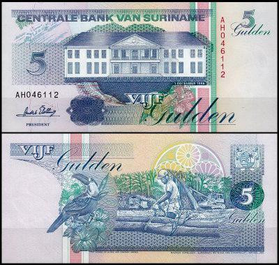 Суринам/Suriname 5 Gulden 1998 Pick 136b UNC Полтава - изображение 1