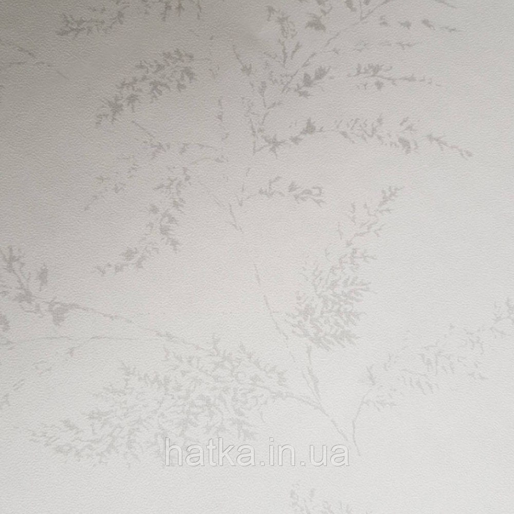 Шпалери флізелінові дитячі еко Lutece Tartine et Chocolat ніжні великі гілки листя світло сірі на білому Київ - фото 3