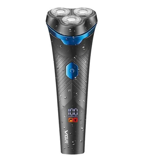 Електробритва чоловіча роторна VGR V-314 IPX6 LCD + дорожня сумочка (Чорний) Вінниця - фото 3