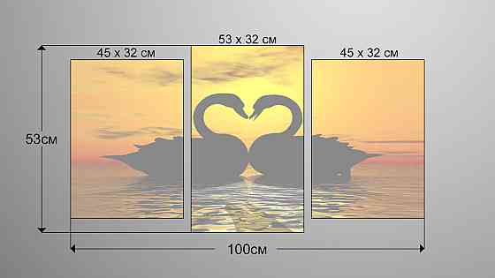 Модульна картина Лебеді Art-108_3 Київ
