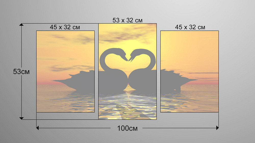 Модульна картина Лебеді Art-108_3 Київ - фото 3