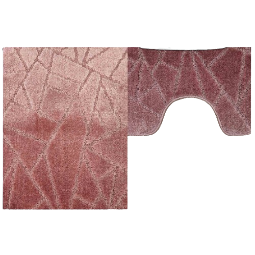 Набір килимків для ванної 2шт 50*80см+40*50см мікс темна пудра ELIF Житомир - фото 1