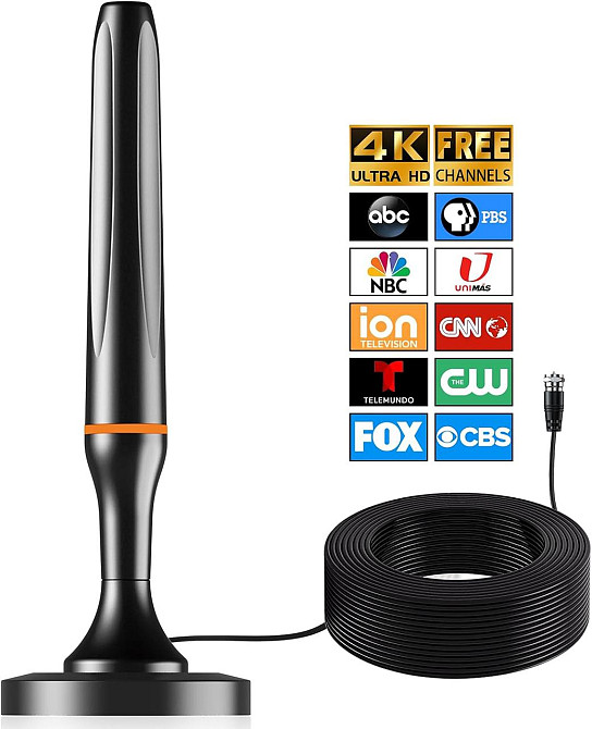 Цифрова телевізійна антена для Smart TV, для внутрішнього використання, прийом 360° цифрової HDTV-антени для місцевих каналів, пі Київ - фото 1