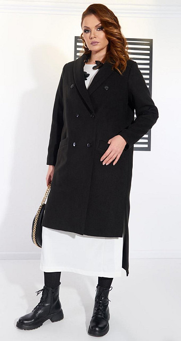 Стильное черное пальто (52) Киев - изображение 5