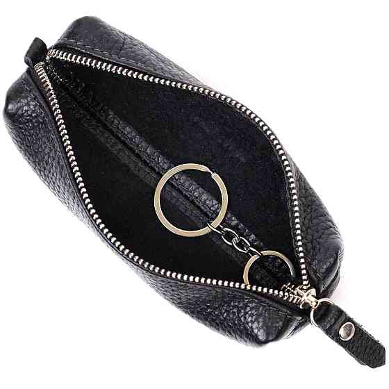 Практичная кожаная ключница GRANDE PELLE 11637 Черный Киев