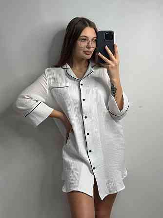 Женская муслиновая ночная сорочка Белый XL-2XL Харьков