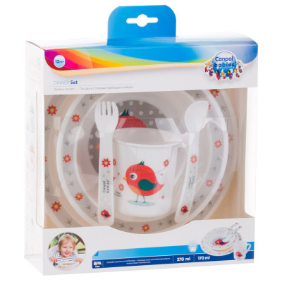 Набор детской посуды Canpol babies Cute Animals Птичка Красный 5 предметов (4/401_red) Винница - изображение 7