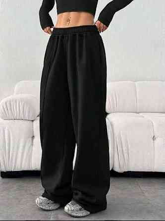Жіночі спортивні штани оверсайз двонитка Чорний Одеса
