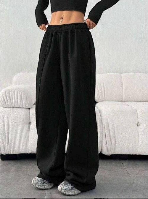 Жіночі спортивні штани оверсайз двонитка Чорний Одеса - фото 1