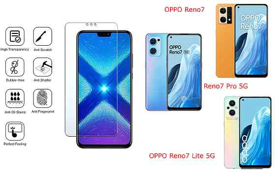 Захисне скло NeoGlass для OPPO Reno7, Reno7 Pro 5G, Reno7 Lite 5G – надпрозоре та стійке Київ