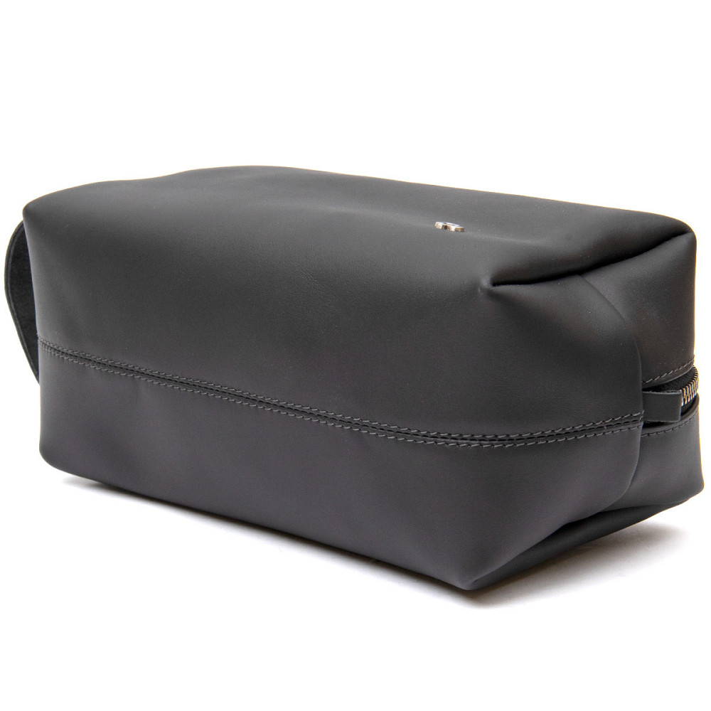 Чоловічий матовий шкіряний несесер Чорний (GRANDE PELLE) Київ - фото 7