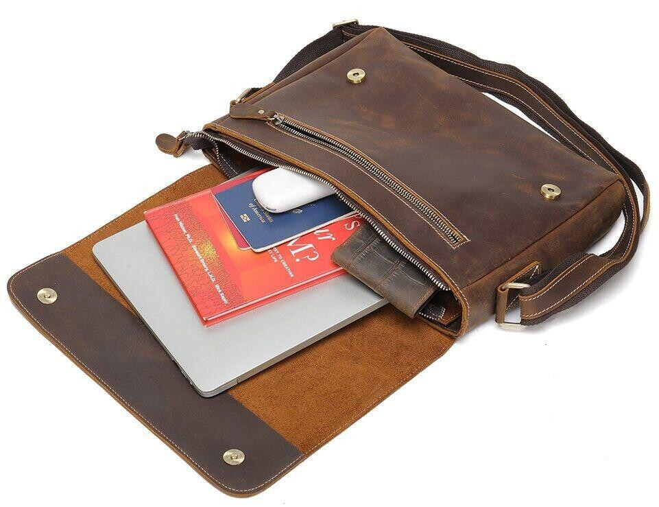 Сумка чоловіча crazy horse Vintage 14780 Коричнева Київ - фото 9