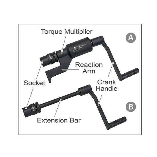 Ключ колісний редукторний 1", Мах 4700Nm, 1:64 (головки 32 і 33 мм) TOPTUL GAAI0502 Одеса