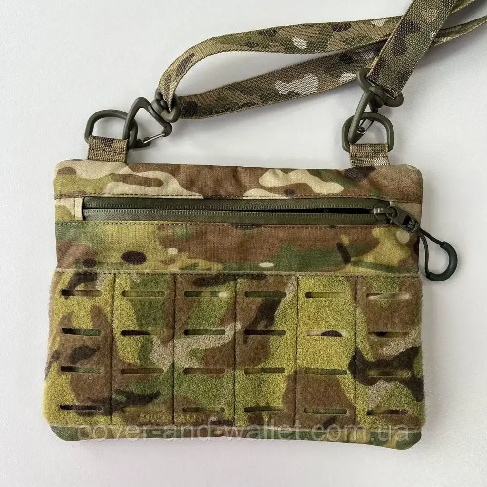 Тонкая тактическая сумка из прочной ткани маленького размера в цвете Multicam с велкро Киев - изображение 1