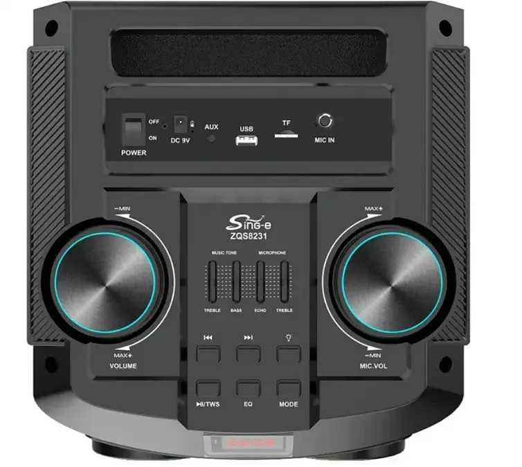 Портативная Bluetooth колонка ZQS8231 с 2 микрофонами, караоке система USB/TF/FM, LED Одесса - изображение 7