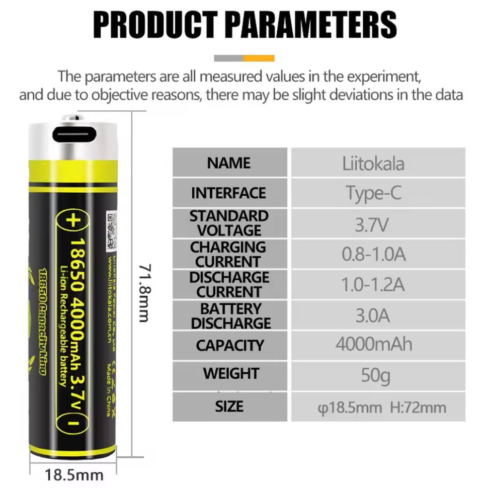 Акумулятор LiitoKala USB-King4000 18650 на 4000 mAh з USB Київ - фото 5