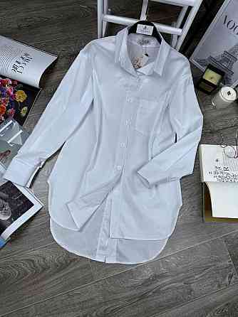 Жіноча базова подовжена сорочка з гудзиками по спині турецький котон Одеса