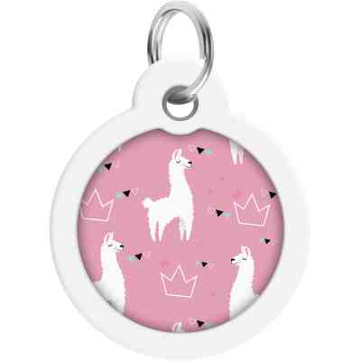 Адресник для тварин WAUDOG Smart ID з QR паспортом "Лами", круг 30 мм (230-0217) Вінниця