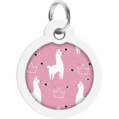 Адресник для тварин WAUDOG Smart ID з QR паспортом "Лами", круг 30 мм (230-0217) Вінниця - фото 2