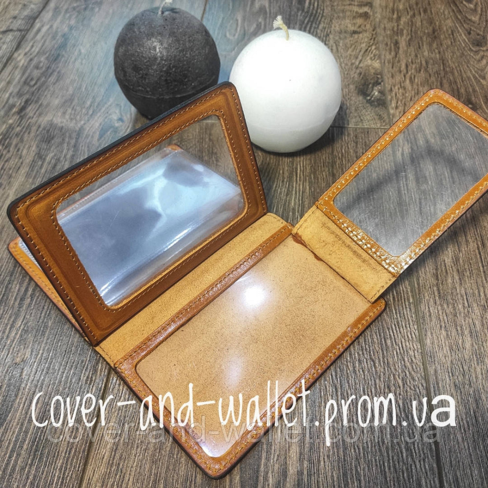 Солідна обкладинка на документи водія з натуральної шкіри жовтого кольору ST Leather Київ - фото 5