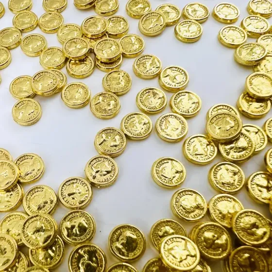 Набор 50 мини золотых монет для декора и творчества – пиратские миниатюры Киев
