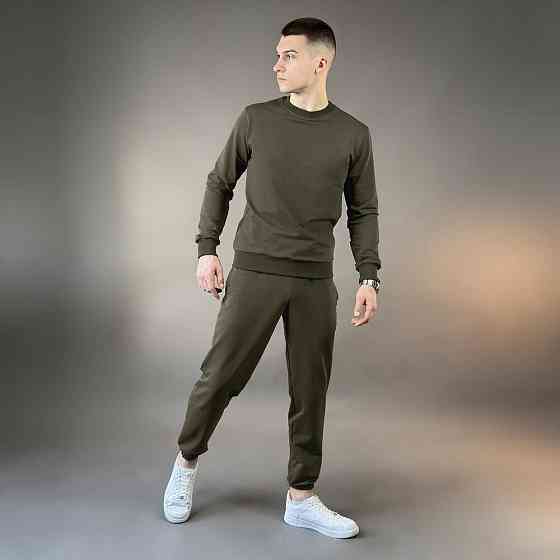 Світшот чоловічий однотонний світлий хакі Pobedov 001 Київ