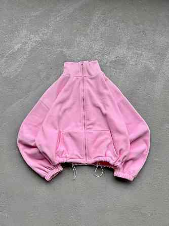 Жіноча повсякденна флісова оверсайз зіпка з кулісками двосторонній полар фліс Одеса