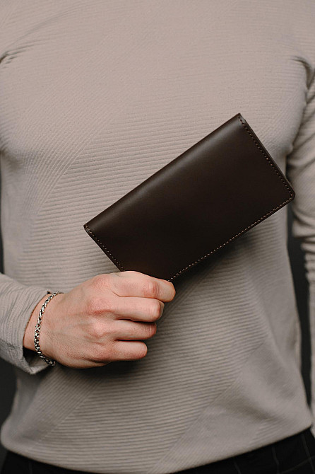 Чоловіче портмоне із натуральної гладкої шкіри SR005 (Коричневий) Суми - фото 3