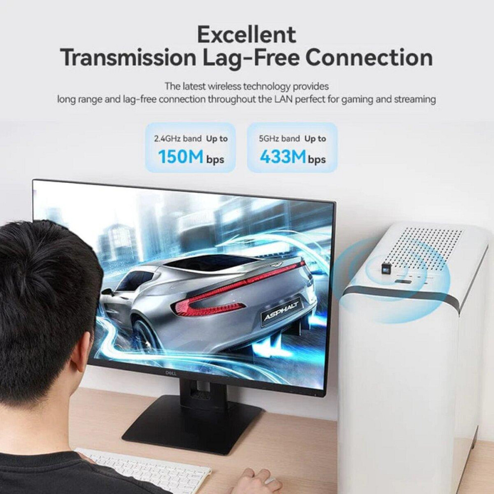 Wi-Fi адаптер перехідник Vention USB дводіапазонний 2.4G / 5G, колір чорний KDSB0 Одеса - фото 6