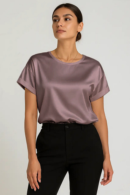 Жіноча футболка з шовку Кавовий 2XL Харків - фото 1