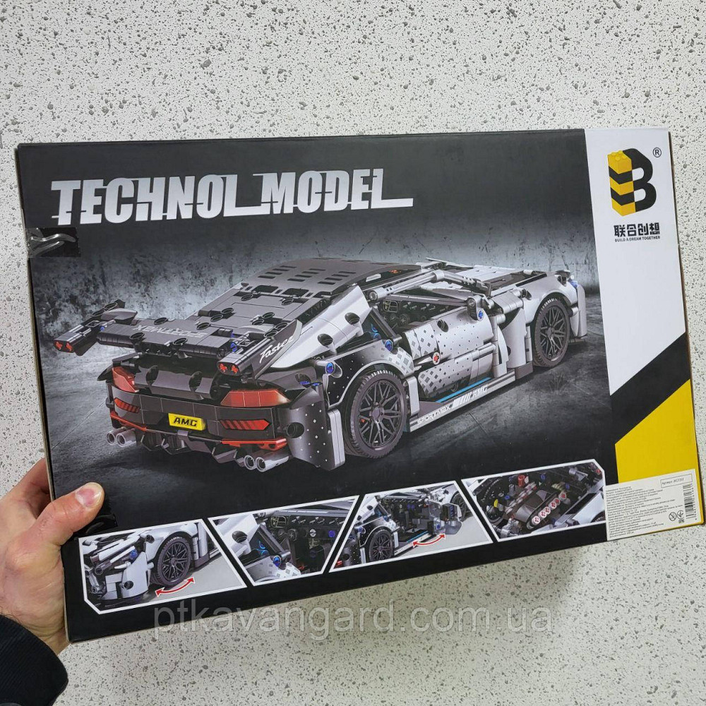 Конструктор автомобиль Мерседес АМГ 1310 деталей 1:14 Техник JKC 7207 черно-белый Хмельницкий - изображение 3