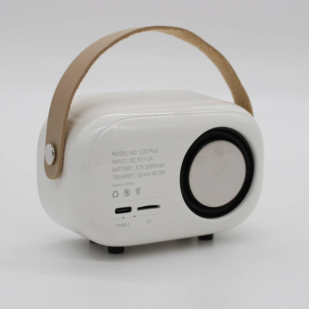 Колонка для караоке з мікрофоном на акумуляторі, Білий / Блютуз колонка з мікрофоном / Караоке колонка Київ - фото 7