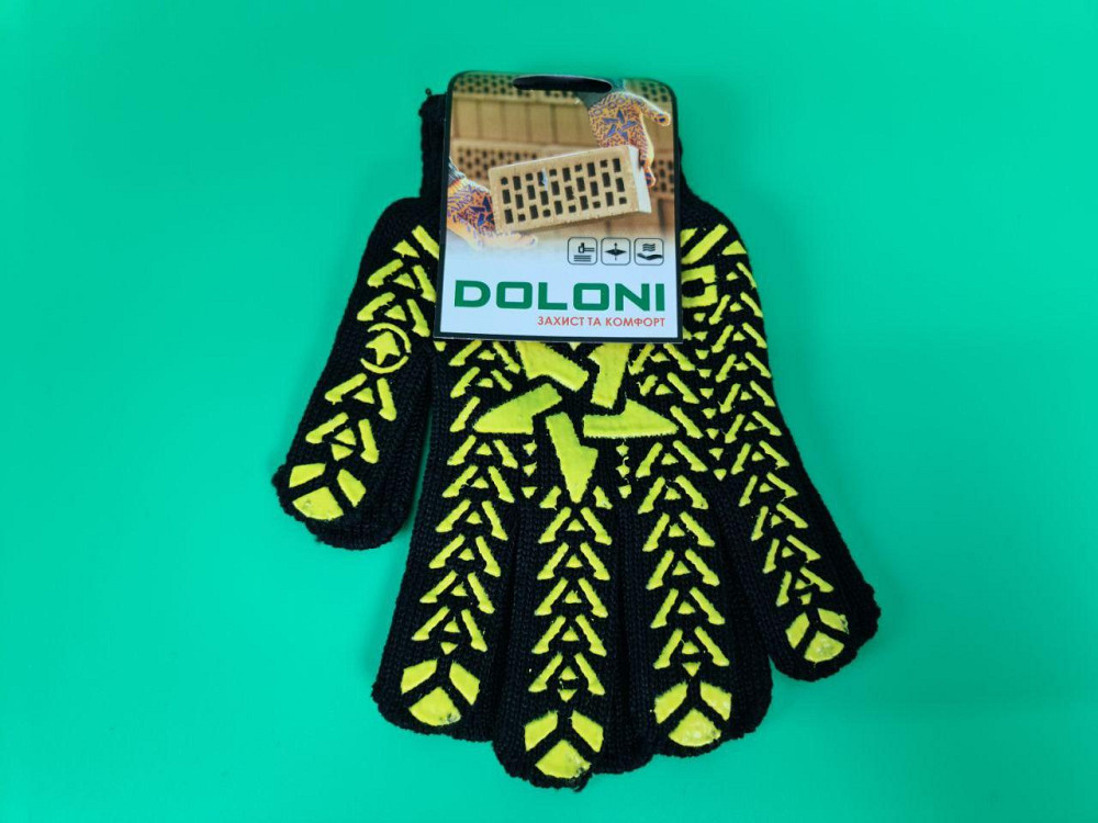 Господарські рукавички щільні 7 кл/5н зірка чорна "Doloni арт.562" (10 пар) Харків - фото 1