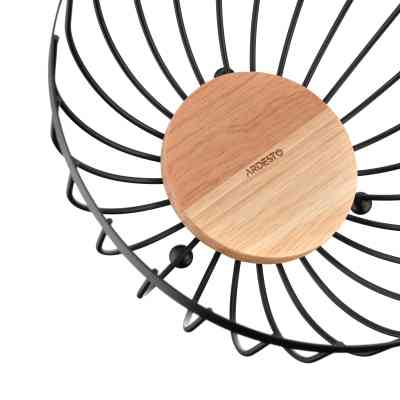 Фруктовница Ardesto Midori 25х25х13см, метал, дерево, чорний (AR0904B) Винница