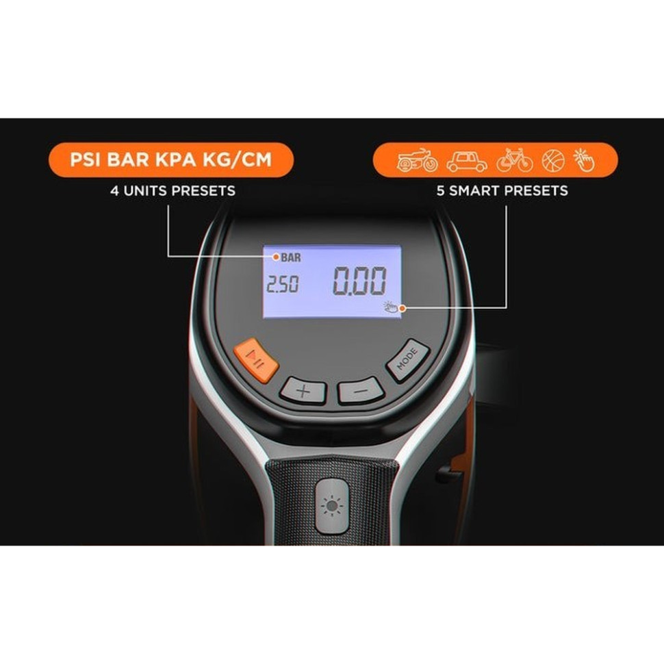 Компрессор воздушный аккумуляторный Litheli с фонарем питание от павербанка Litheli 20000mAh 45W 2А Киев - изображение 4