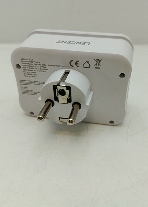 Мережевий розгалужувач (трійник) LENCENT 5 в 1 з USB та USB-C WW09-F2b-C3U (товар вживаний) Луцьк - фото 2