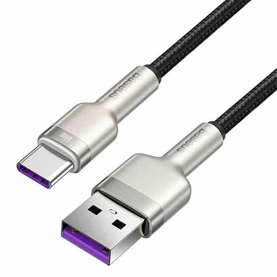 Кабель Baseus Cafule Series Metal Data Cable USB to Type-C 66W 1m Black Київ